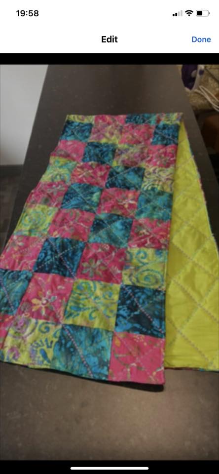 Heather's batik patchwork quilt